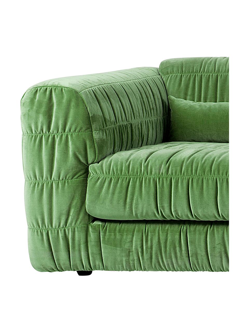 Samt-Sofa Club (3-Sitzer) in Grün, Bezug: Samt (100% Polyester), Füße: Metall, pulverbeschichtet, Samt Grün, B 274 x T 108 cm