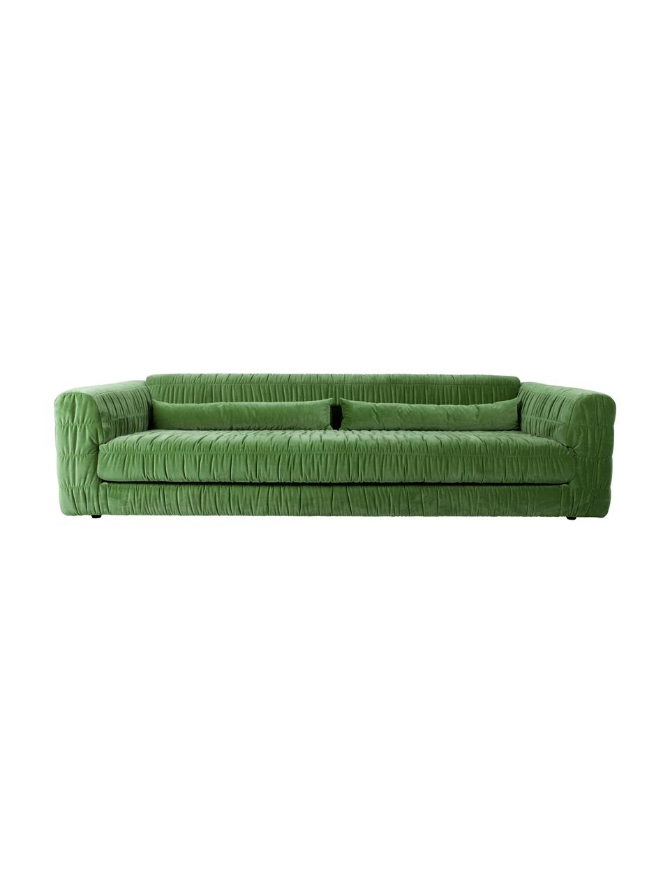 Samt-Sofa Club (3-Sitzer), Bezug: Samt (100% Polyester), Füße: Metall, pulverbeschichtet, Samt Grün, B 274 x T 108 cm