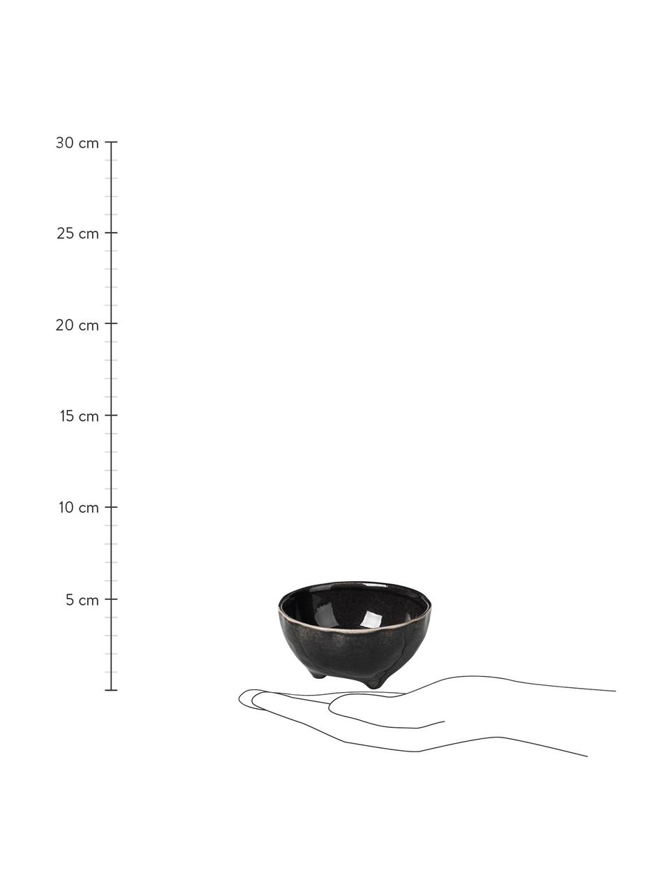 Handgemaakte dipschalen Nordic Coal Ø 11, 4 stuks, Keramiek, Antraciet, Ø 11 x H 6 cm