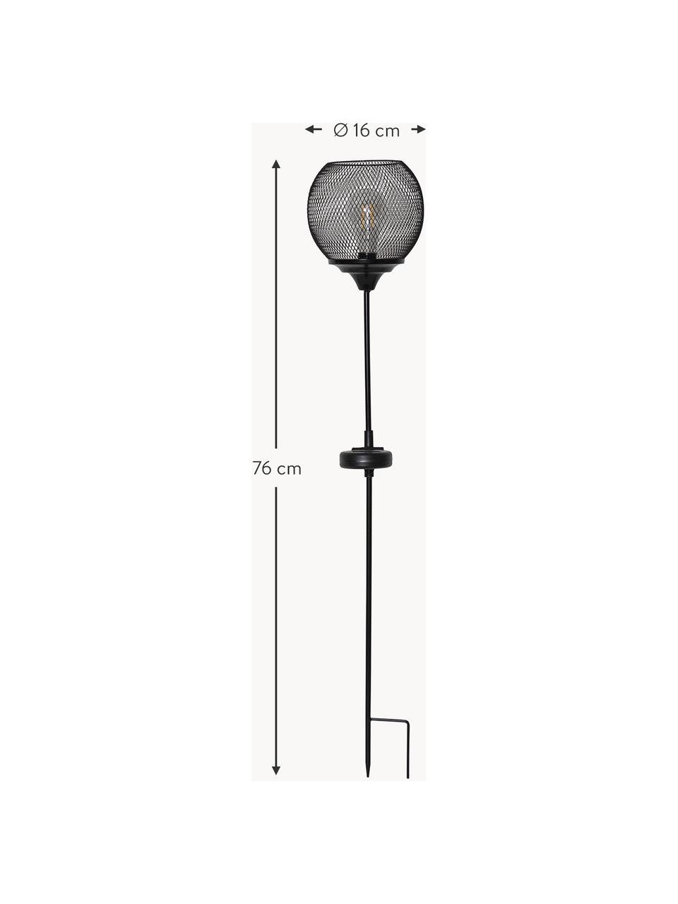 Lampada solare da giardino a LED Sunlight, Lampada: metallo rivestito, Nero, Ø 16 x Alt. 76 cm