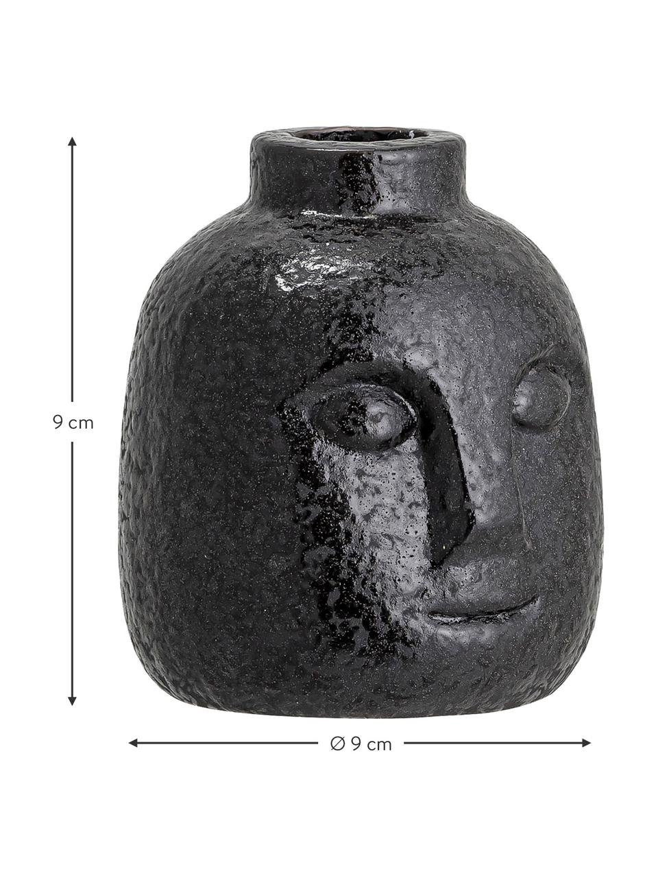 Ručně vyrobený svícen Brit, Kamenina, Černá, Ø 9 cm, V 9 cm