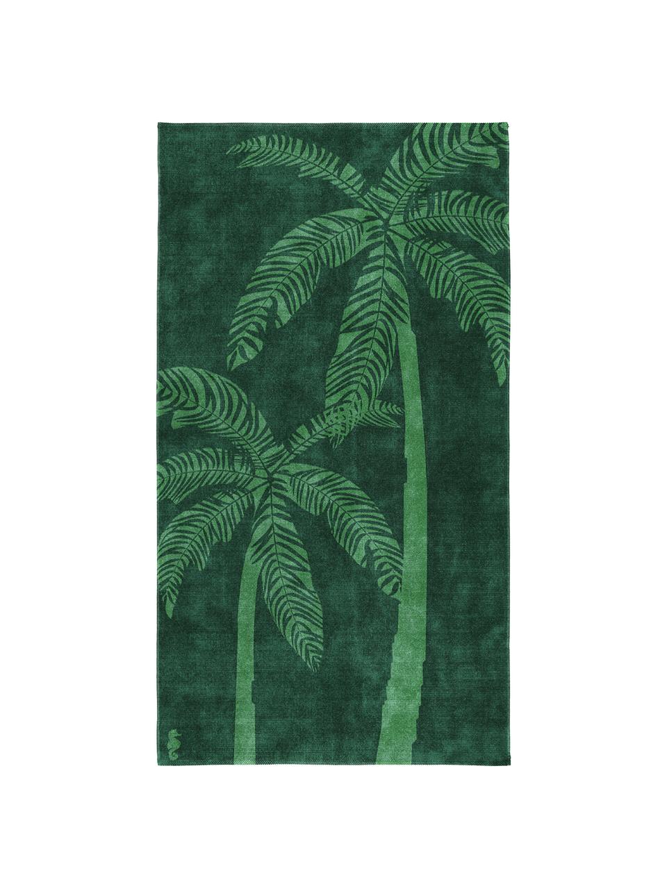 Plážová osuška s motivem palem Las Palmas, Odstíny zelené, Š 100 cm, D 180 cm