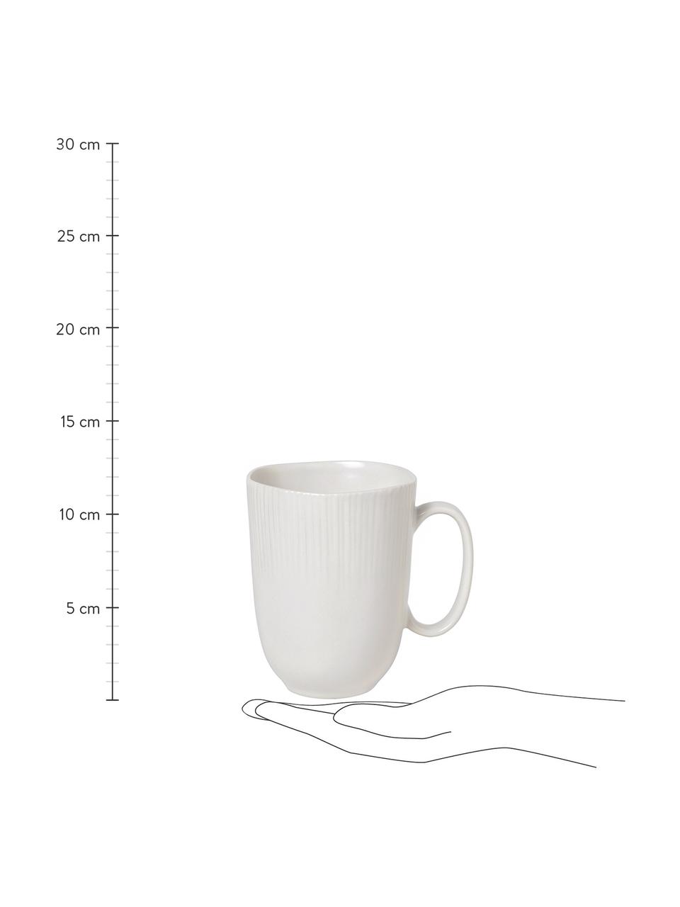 Tazza in porcellana fatta a mano Sandvig 4 pz, Porcellana, tinta, Bianco latteo, Ø 10 x Alt. 12 cm