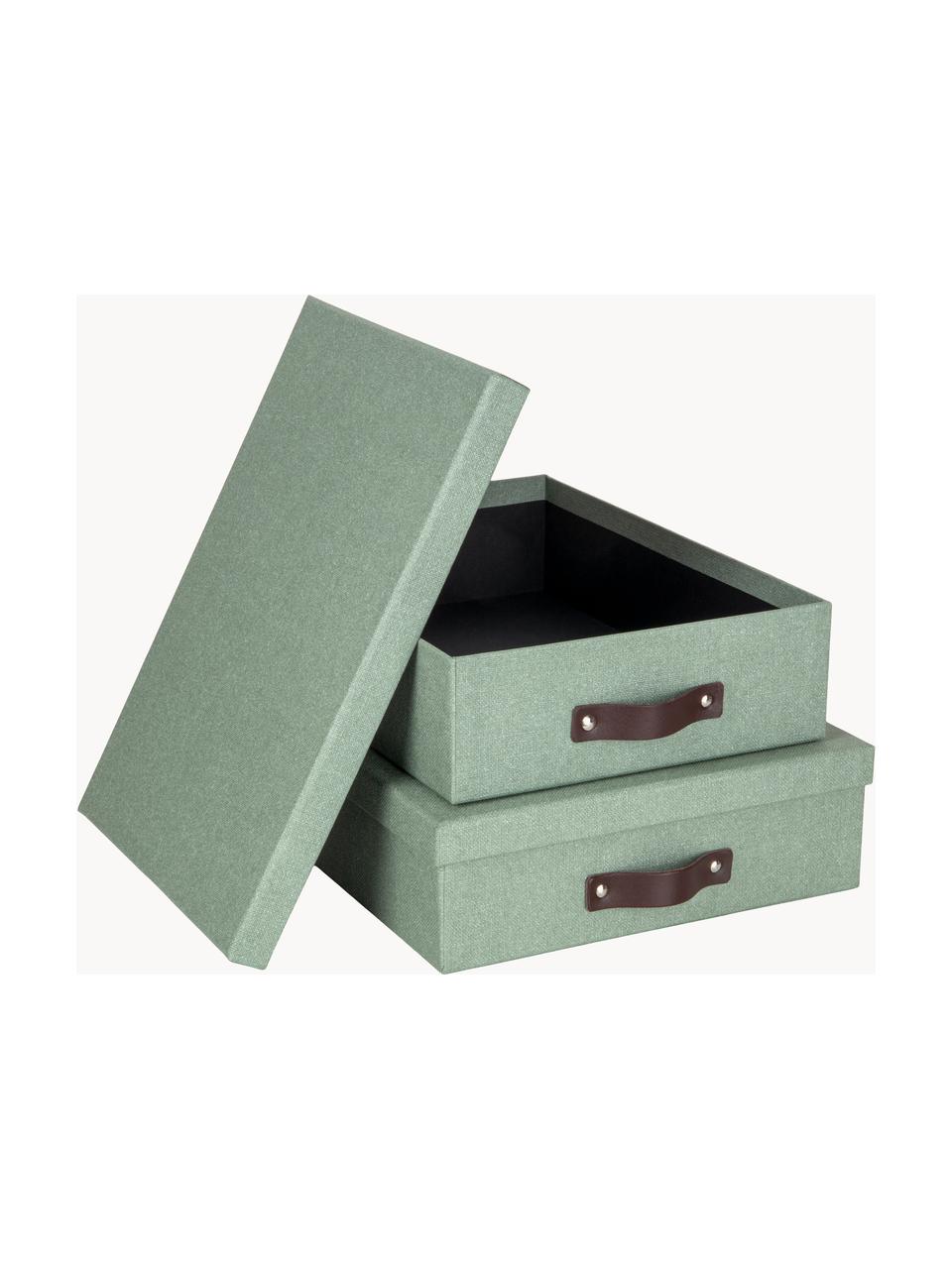 Sada úložných krabic Rasmus, 2 díly, Šalvějově zelená, Sada s různými velikostmi