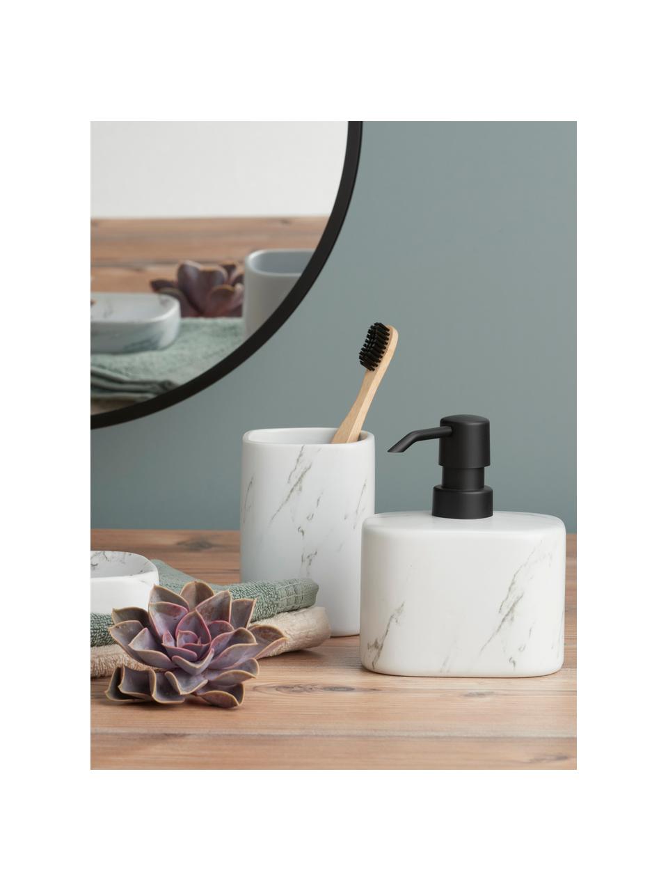 Porte-savon en céramique Marble, Céramique, Blanc, larg. 13 x haut. 2 cm