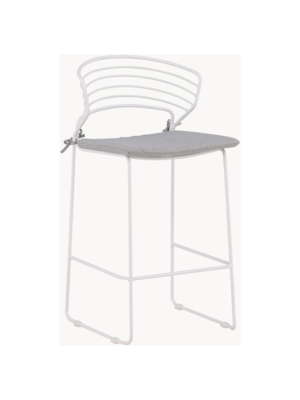 Krzesło barowe z metalu Milano, Biały, jasny szary, S 47 x W 94 cm