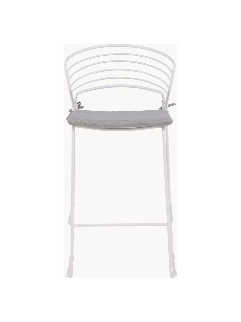 Sgabello da bar in metallo Milano, Bianco, grigio chiaro, Larg. 47 x Alt. 94 cm