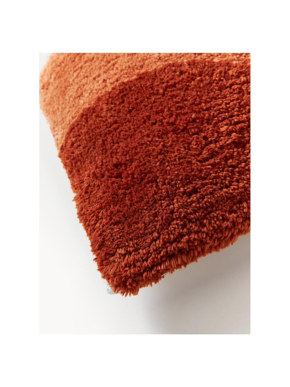 Housse de coussin 45x45 décorative Malu, 100 % coton, Rouge, orange, blanc crème, larg. 45 x long. 45 cm
