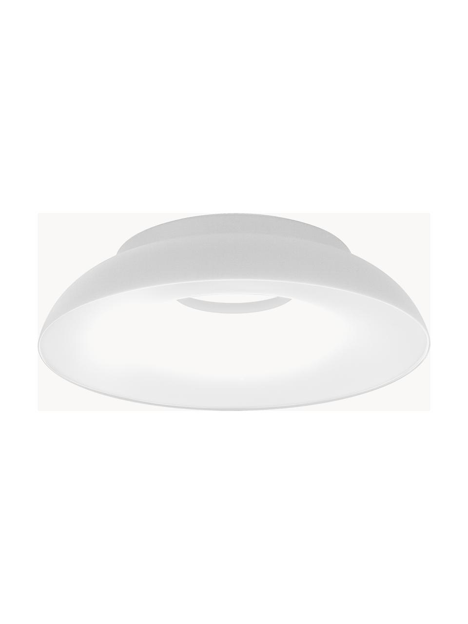 Plafoniera grande a LED con luce regolabile Maggiolone, Alluminio laccato, Bianco, Ø 60 x Alt. 15 cm