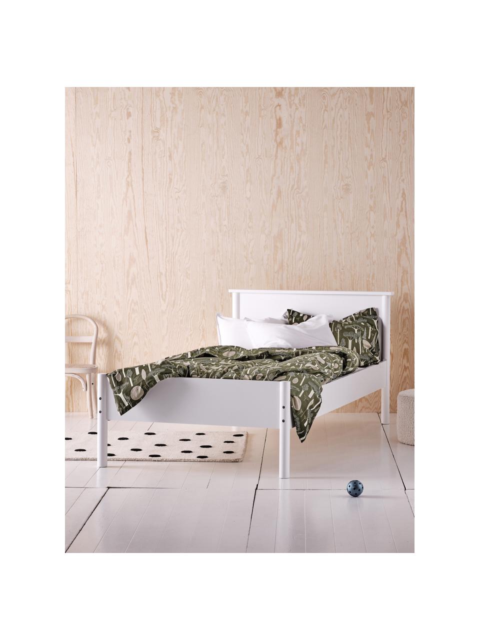 Cama infantil de madera Girona, 90 x 200 cm, Tablero de fibras de densidad media (MDF), madera y madera contrachapada, Blanco, An 90 x L 200 cm