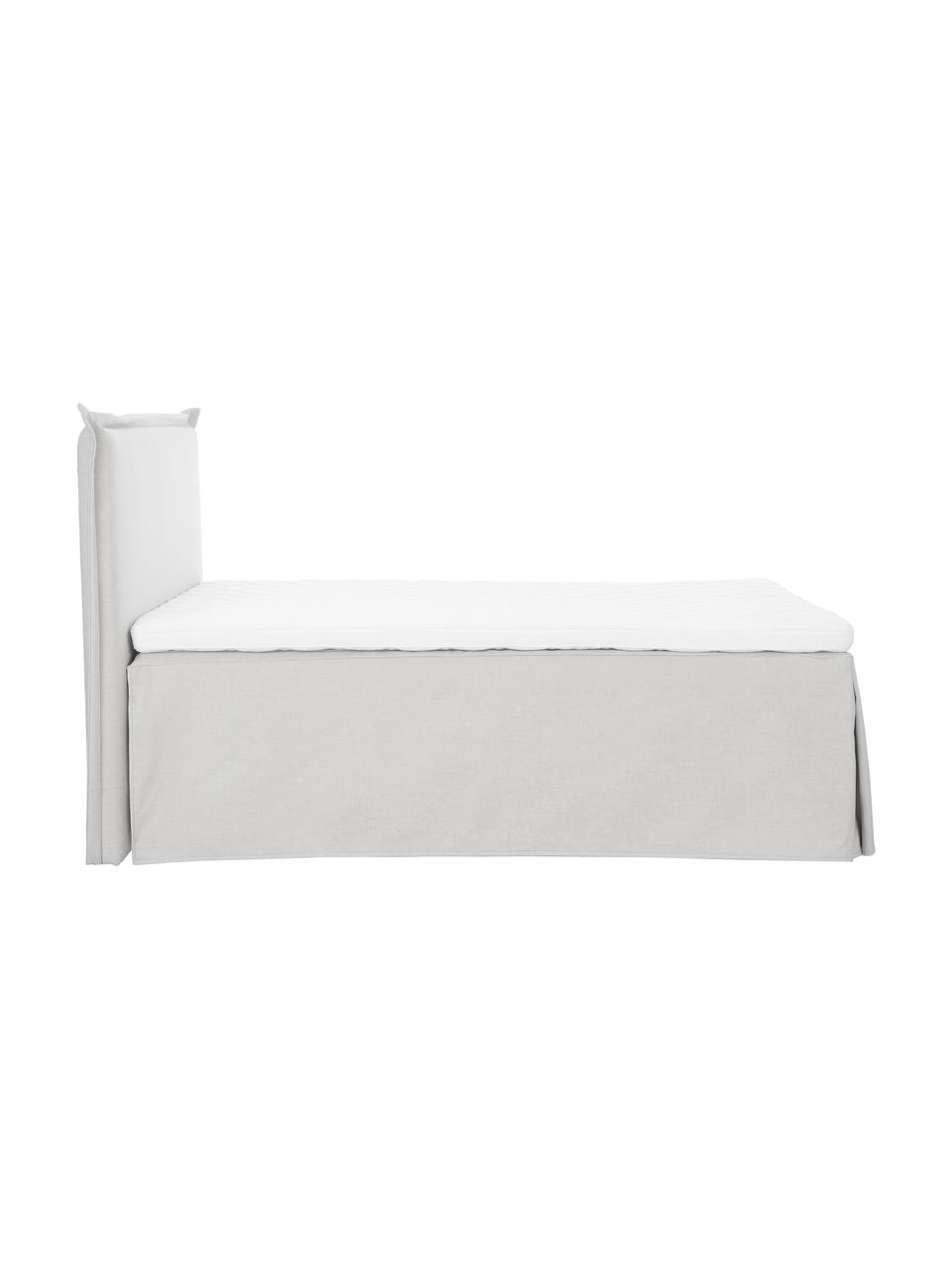 Cama continental Premium Violet, Patas: madera de abedul maciza p, Tejido gris claro, An 140 x L 200 cm, dureza H3