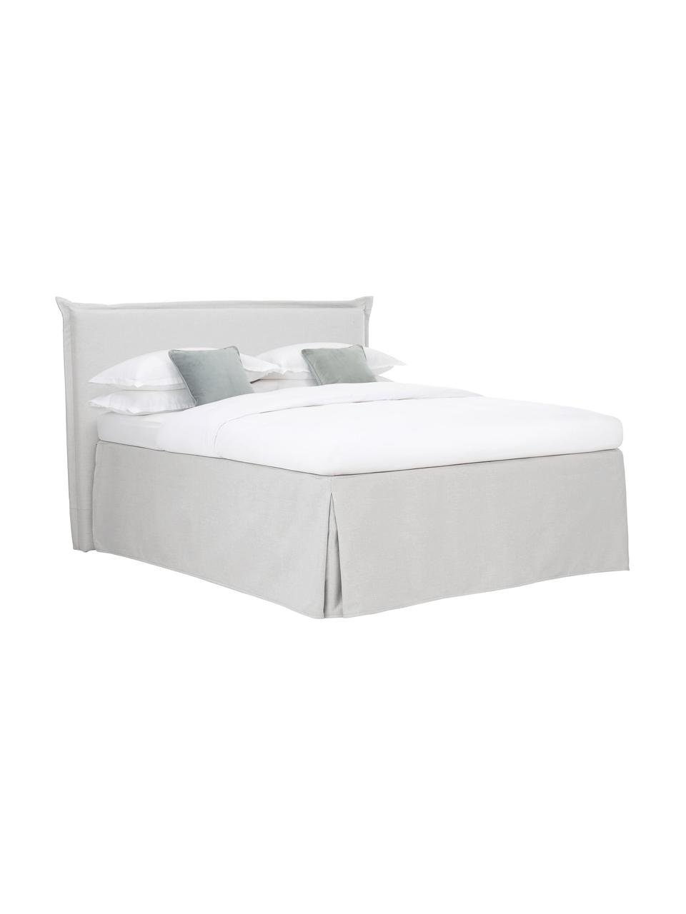 Cama continental Premium Violet, Patas: madera de abedul maciza p, Tejido gris claro, An 140 x L 200 cm, dureza H3