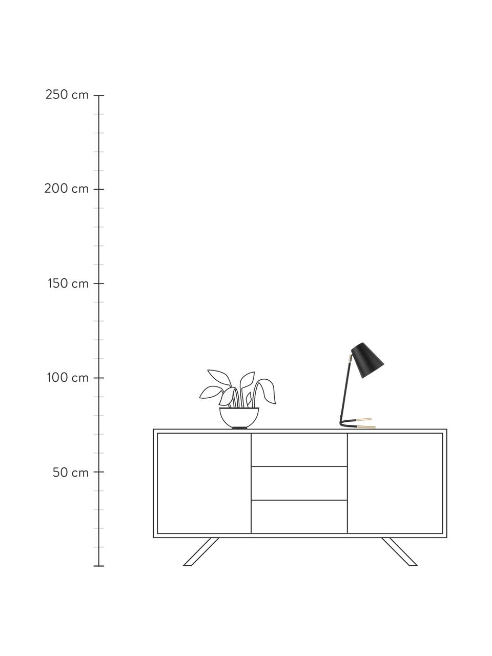Lámpara de escritorio Noble, Pantalla: metal recubierto, Cable: plástico, Negro, dorado, An 20 x Al 48 cm