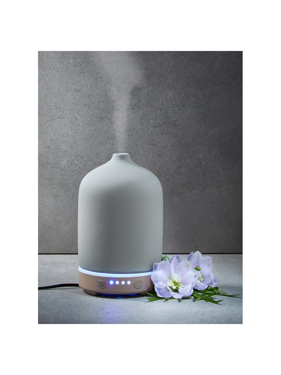 Elektrický LED difuzér Cloud Nine, Keramika, umělá hmota, kov, Světle šedá, Ø 9 cm, V 16 cm