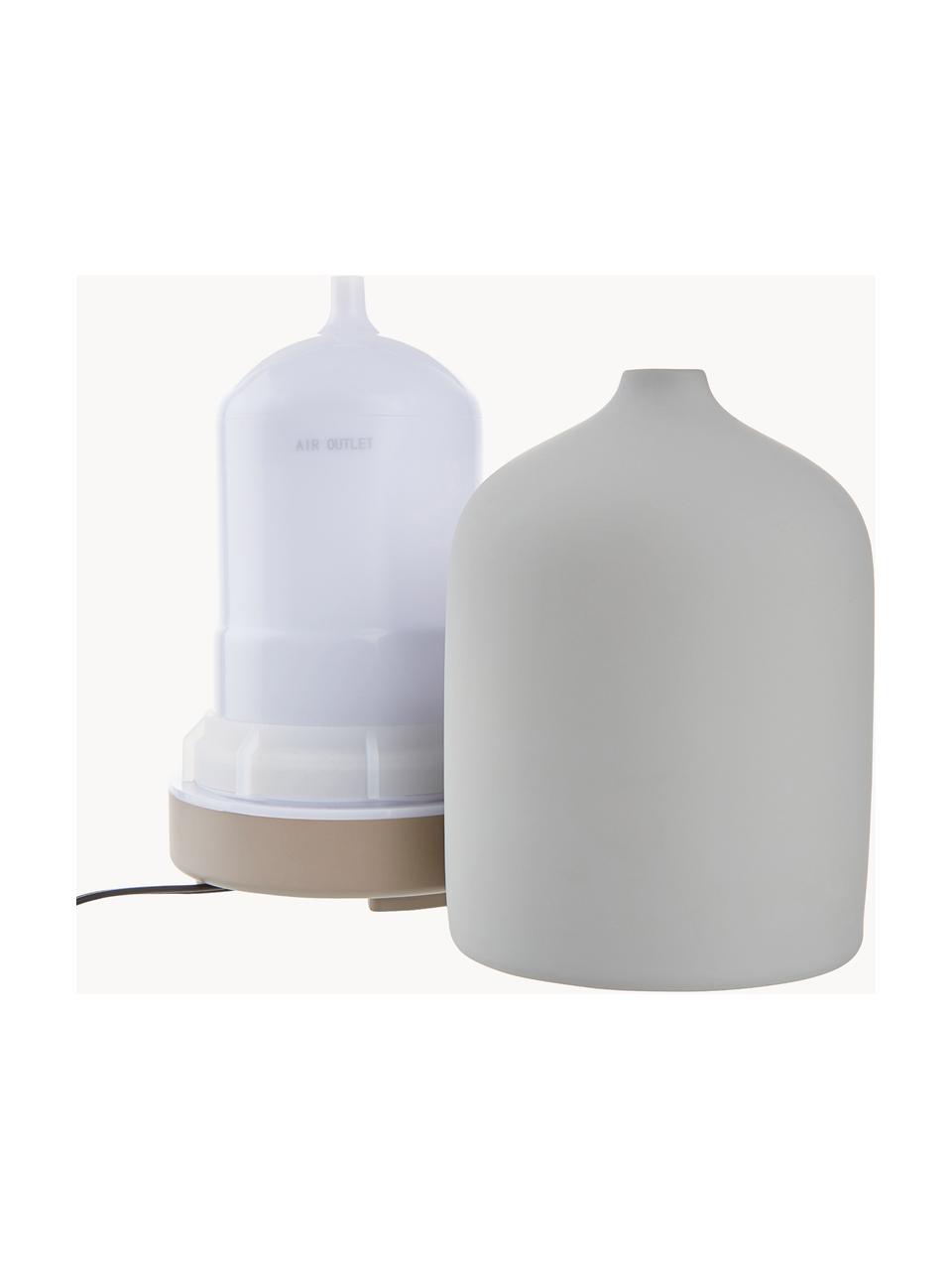 Elektrische LED diffuser Cloud Nine, Keramiek, kunststof, metaal, Grijs, beige, Ø 9 x H 16 cm