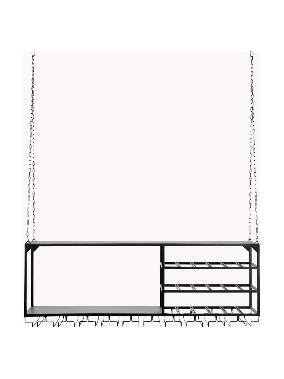 Ręcznie wykonana kuchenna półka wisząca Loft, Stal malowana proszkowo, Czarny, S 120 x W 43 cm