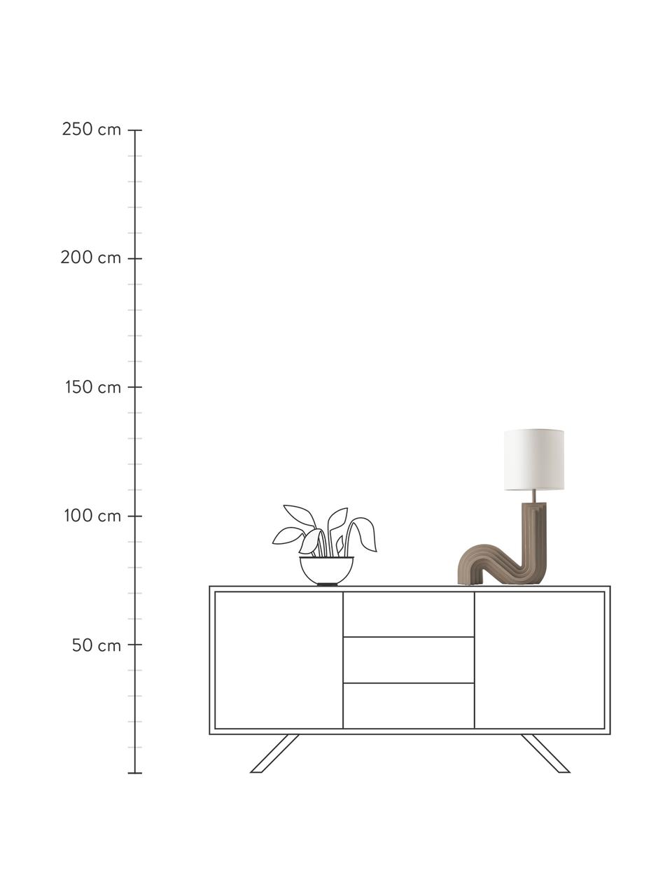 Lampe à poser design Luomo, Blanc cassé, taupe, Ø 24 x haut. 61 cm