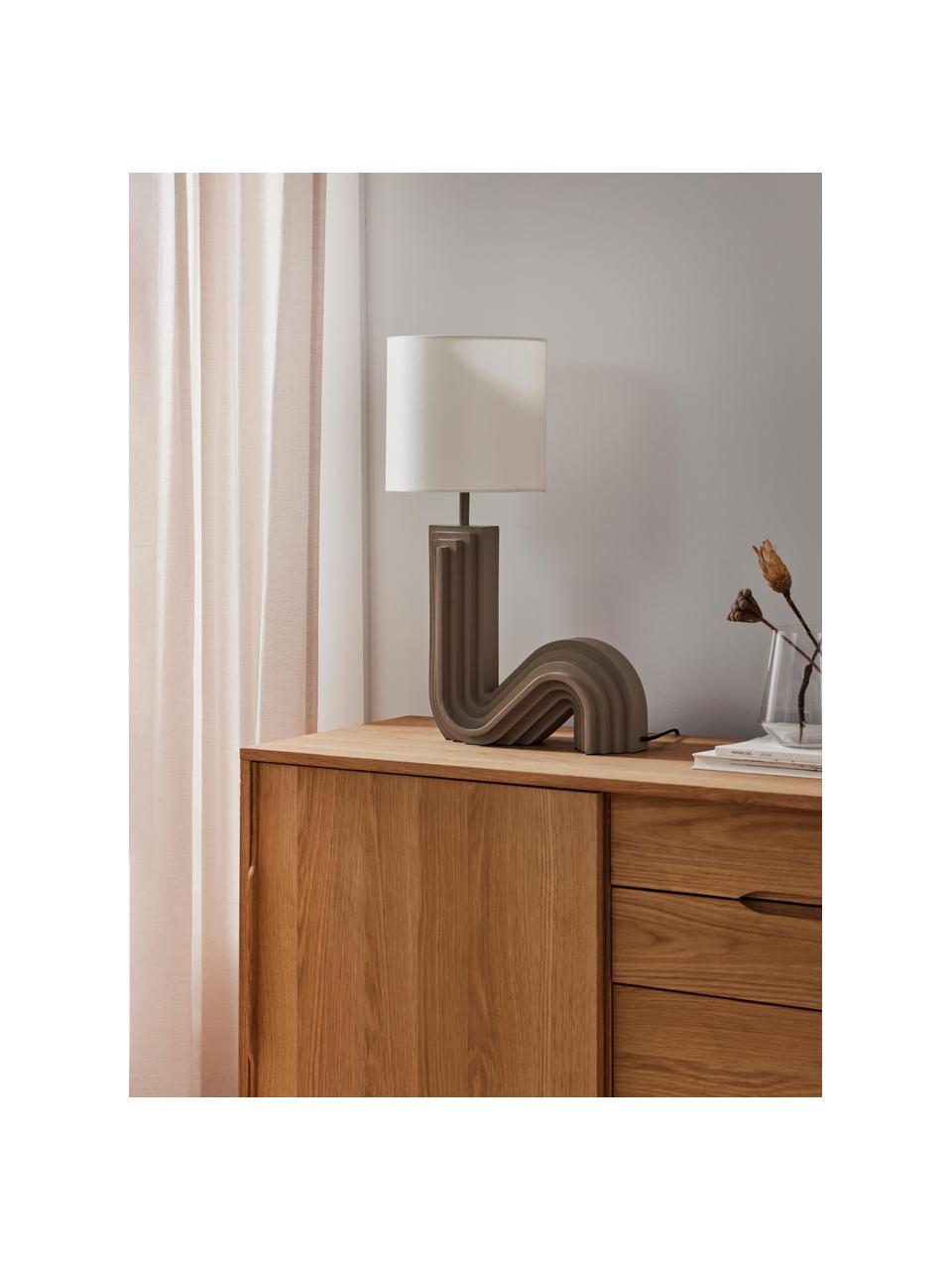 Lampa stołowa Luomo, Złamana biel, taupe, Ø 24 x W 61 cm