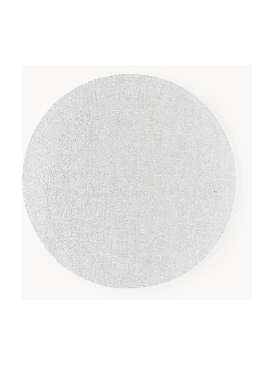 Tapis rond en coton tissé main Lora, Gris clair, Ø 120 cm (taille S)