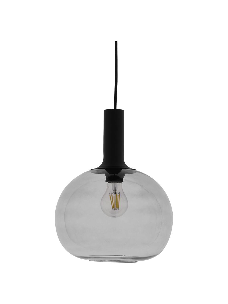 Lampa wisząca ze szkła dymnego Alton, Czarny, szary, transparentny, Ø 25 x W 33 cm