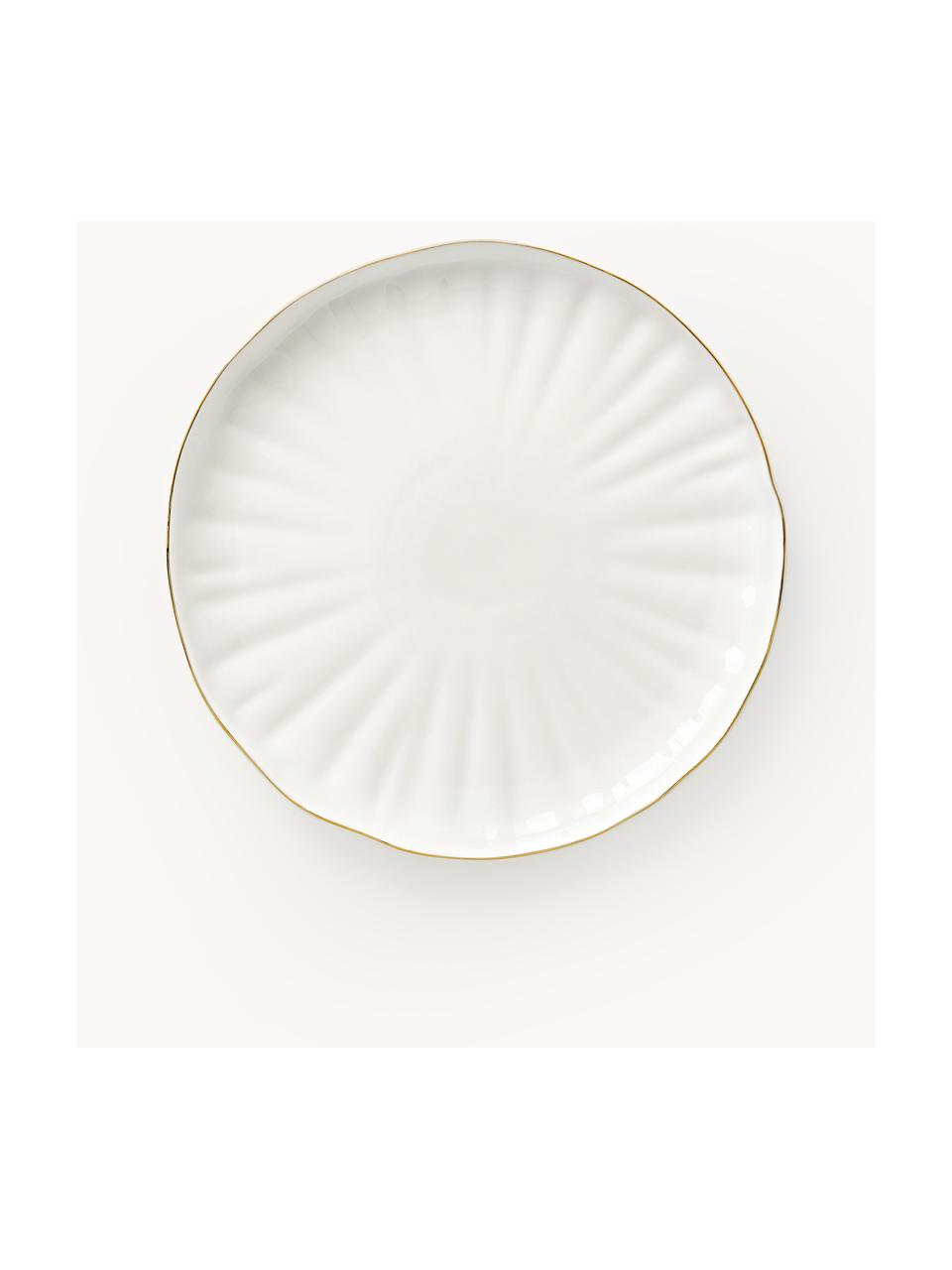 Service de table en porcelaine Sali, 4 personnes (12 élém.), Porcelaine, émaillée, Blanc avec bordure dorée, 4 personnes (12 élém.)