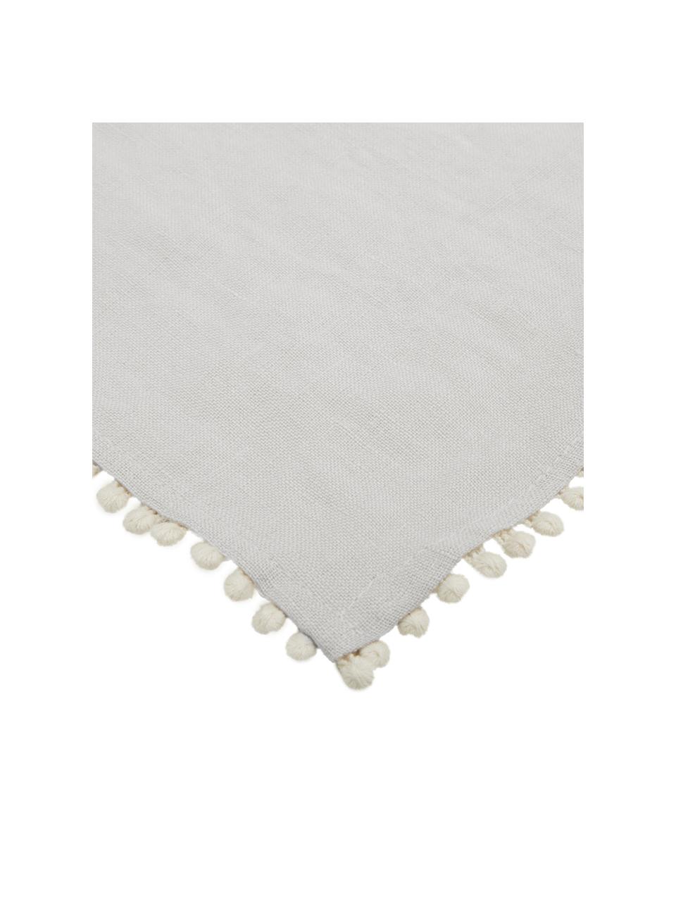Mantel de lino Pom Pom, Lino, Gris claro, De 6 a 8 comensales (An 150 x L 250 cm)