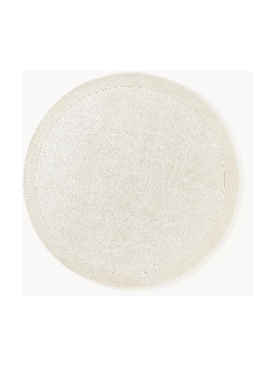Kulatý koberec s nízkým vlasem Kari, 100 % polyester, certifikace GRS, Krémově bílá, Ø 150 cm (velikost M)