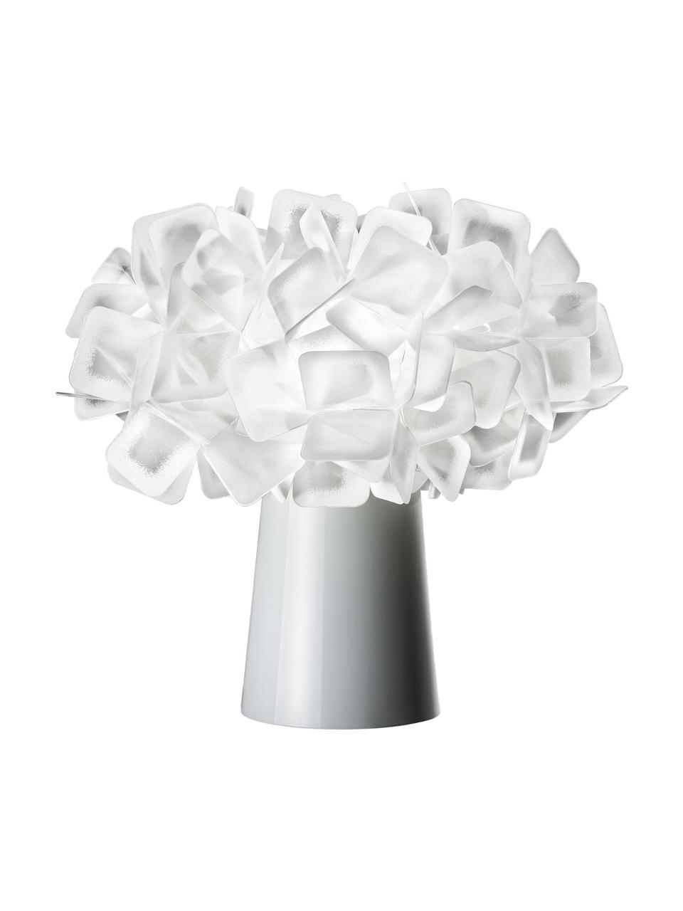 Design tafellamp Clizia van kunststof, Lampenkap: technopolymeer Lentiflex®, Lampvoet: gecoat staal, Wit, Ø 27 x H 25 cm
