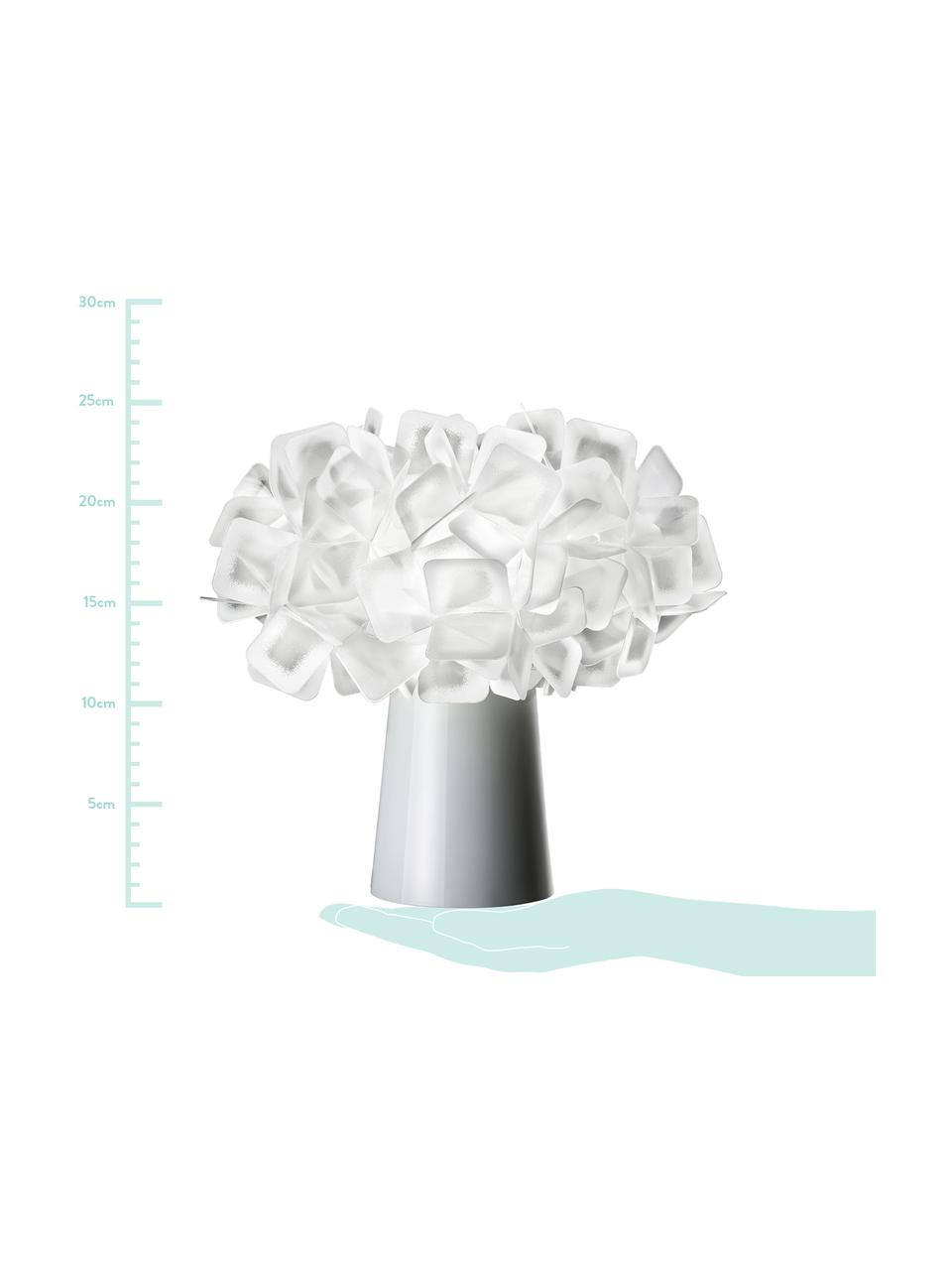 Lampada da tavolo di design Clizia, Paralume: tecnopolimero Lentiflex®,, Base della lampada: acciaio rivestito, Bianco, Ø 27 x Alt. 25 cm