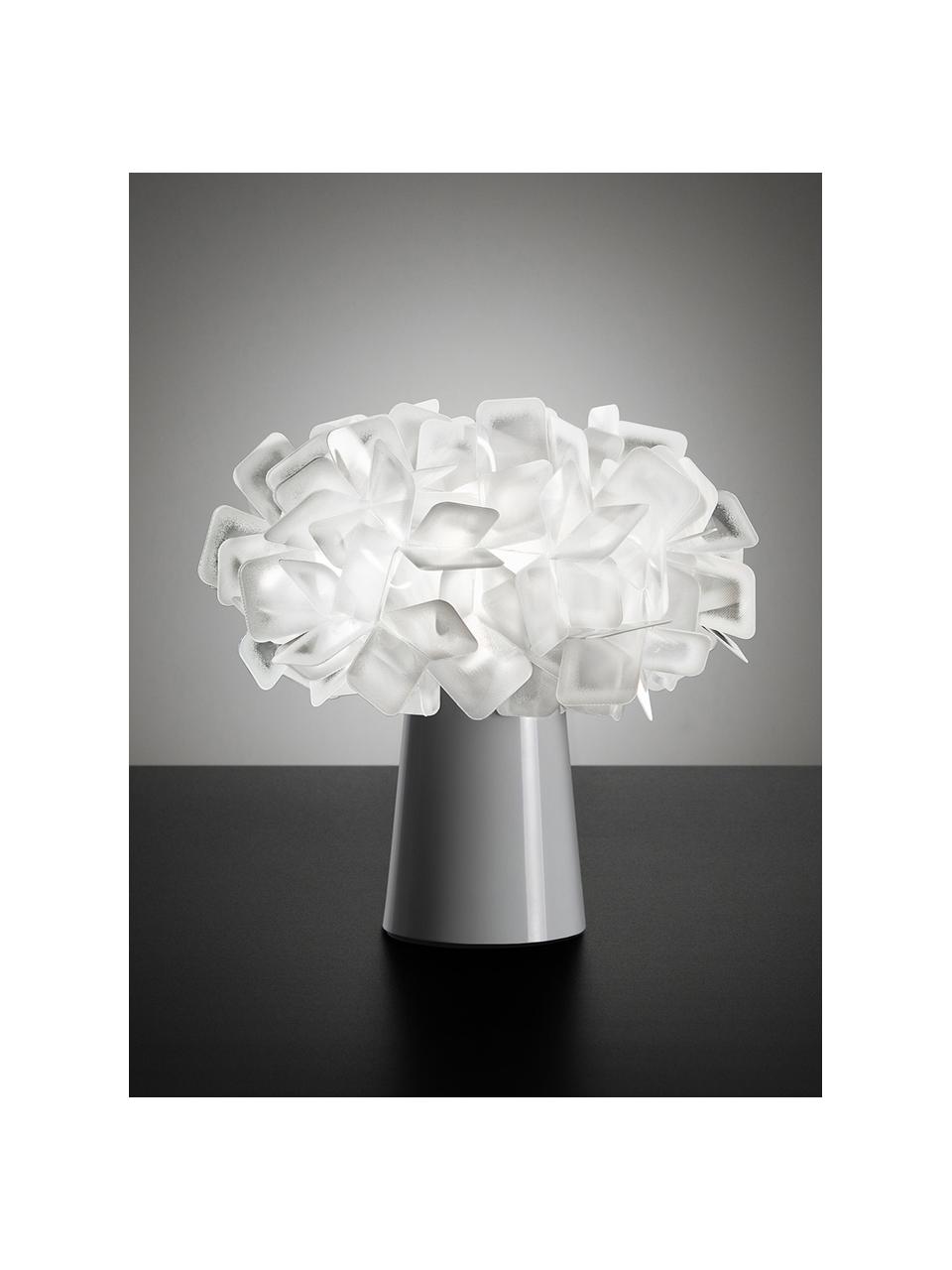 Design Tischlampe Clizia aus Kunststoff, Lampenschirm: Technopolymere Lentiflex®, Lampenfuß: Stahl, beschichtet, Weiß, Ø 27 x H 25 cm