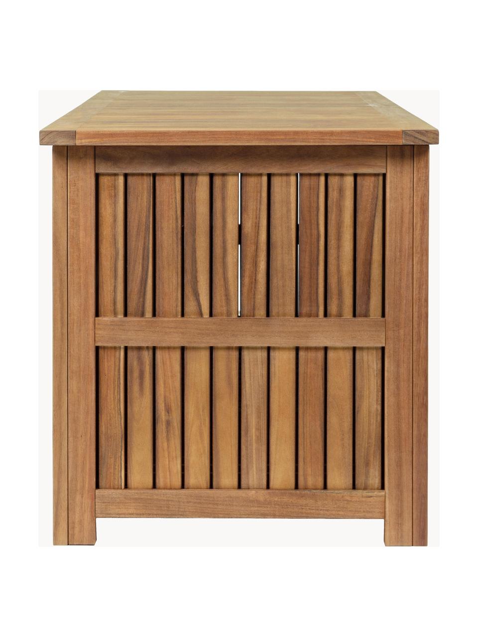 Coffre de rangement de jardin Noemi, Bois d'acacia, huilé, Acacia, larg. 130 x haut. 59 cm