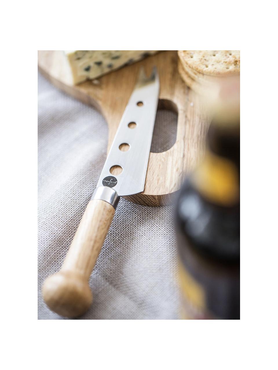 Coltello da formaggio con manico in rovere Henny, Acciaio inossidabile, legno di quercia, Legno di quercia, argento, Lung. 21 cm