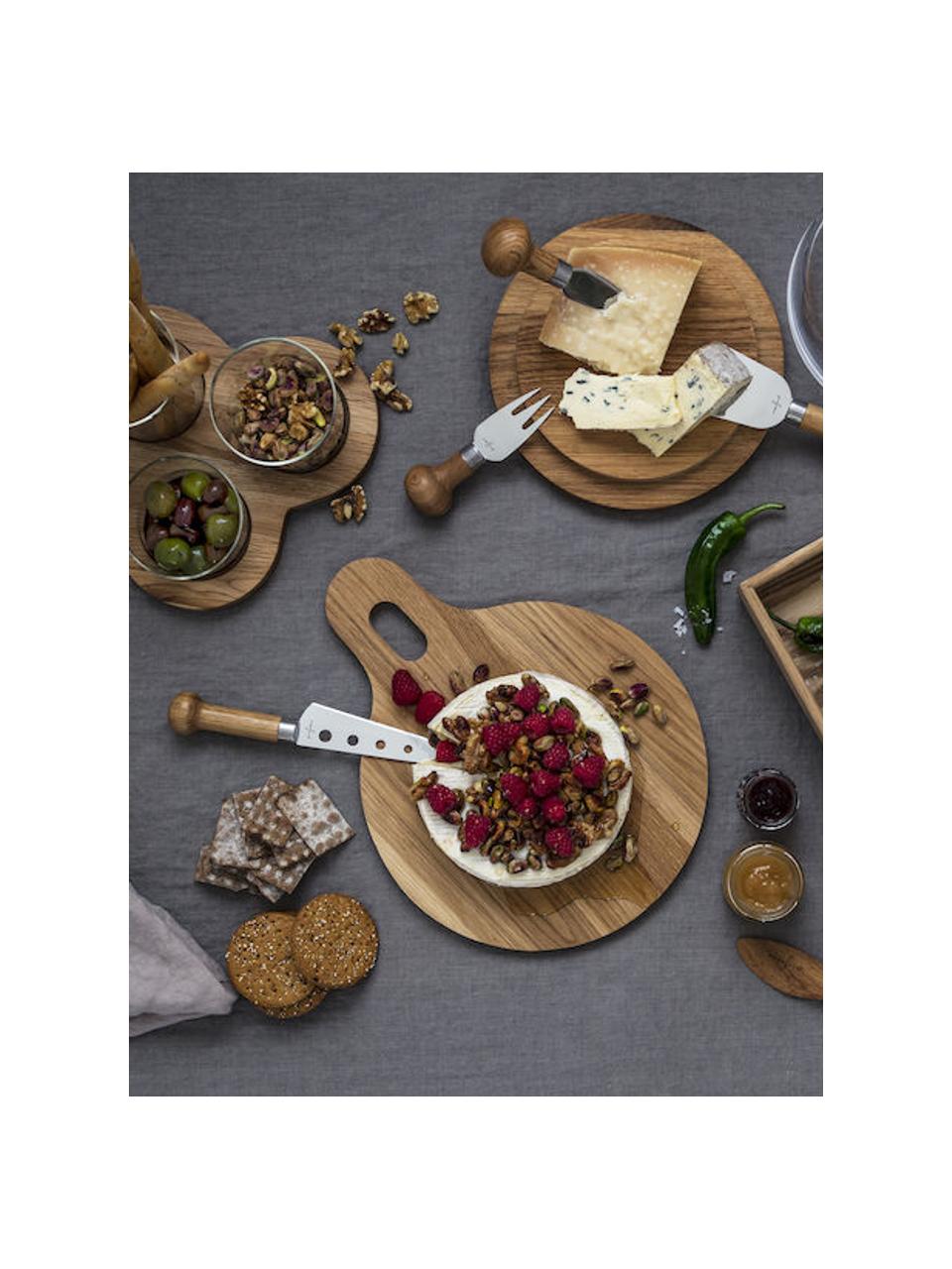 Coltello da formaggio con manico in rovere Henny, Acciaio inossidabile, legno di quercia, Legno di quercia, argento, Lung. 21 cm