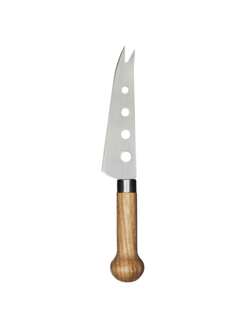 Cuchillo de queso Henny, Acero inoxidable, madera de roble, Madera de roble, plateado, L 21 cm