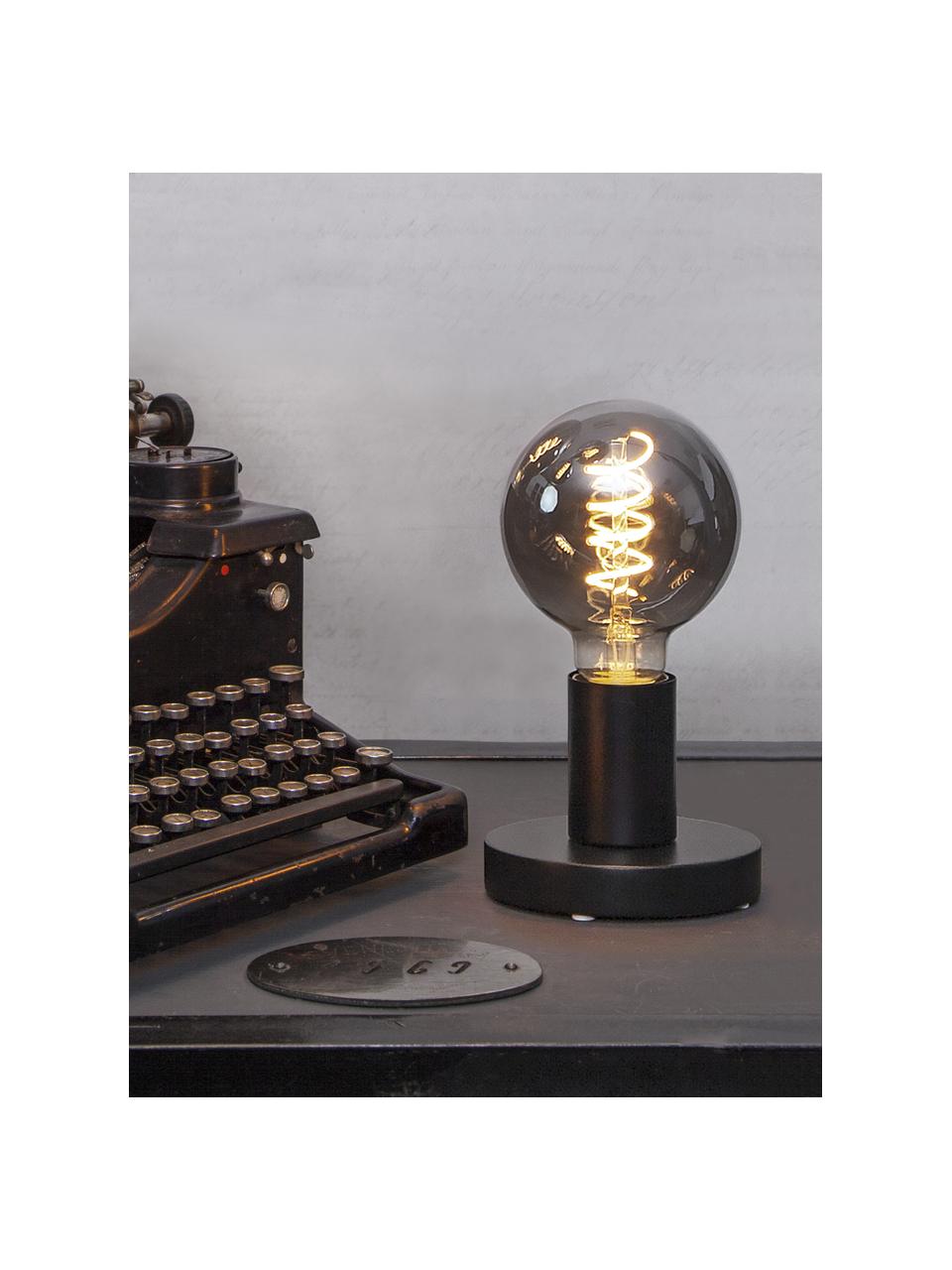 E27 LED-Leuchtmittel, dimmbar, warmweiß, 1 Stück, Leuchtmittelschirm: Glas, Leuchtmittelfassung: Aluminium, Grau, Ø 10 x H 14 cm, 1 Stück