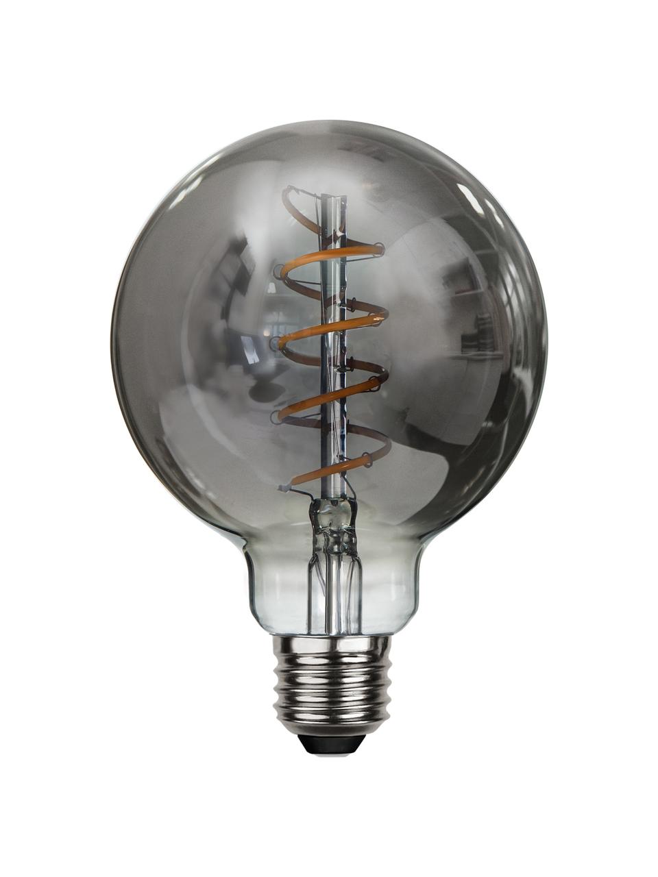 Bombilla regulable LED E27, blanco cálido, 1 ud., Ampolla: vidrio, Casquillo: aluminio, Gris transparente, Ø 10 x Al 14 cm, 1 ud.