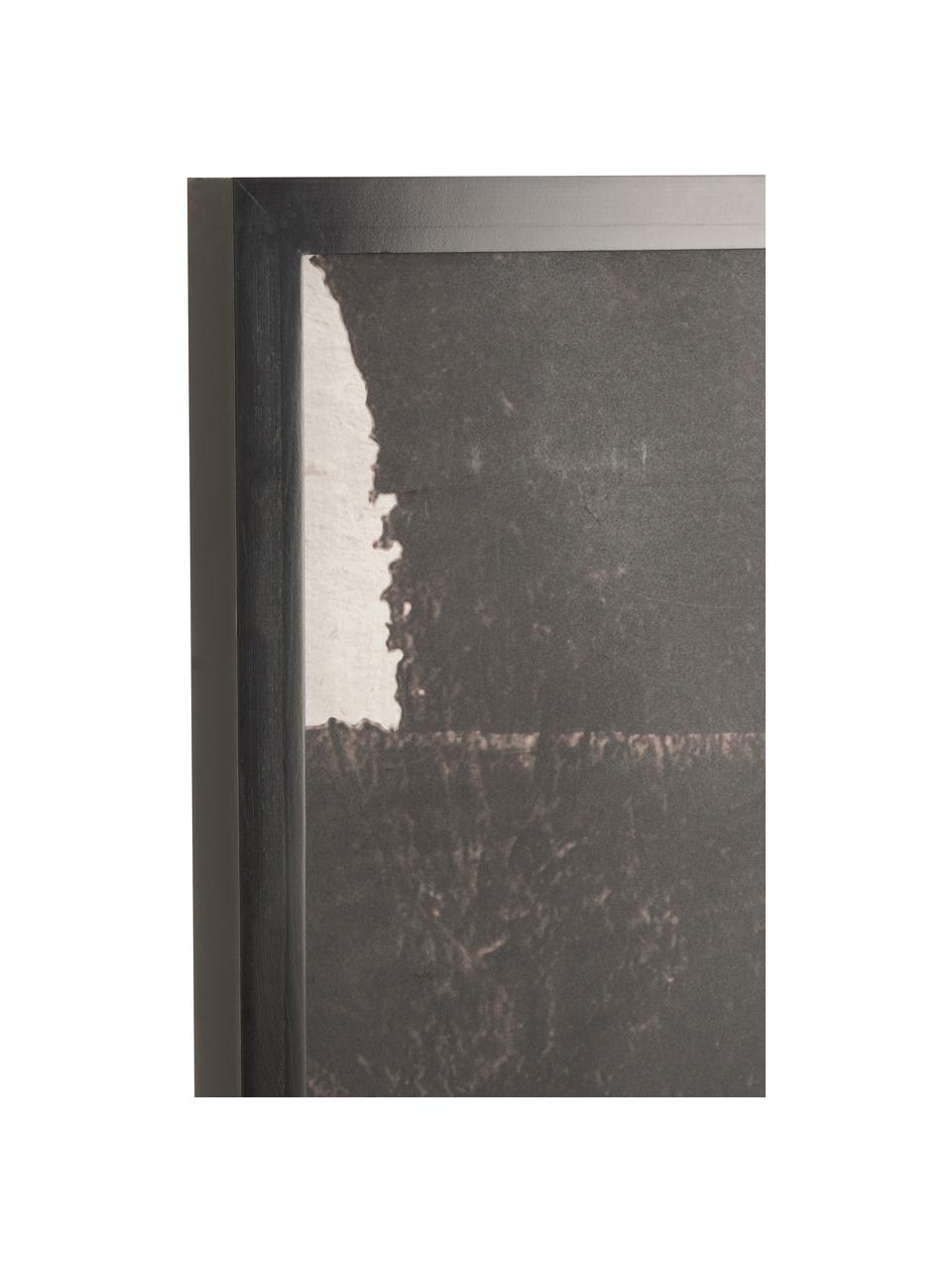 Gerahmter Leinwanddruck Abstract, Rahmen: Tannenholz, Mitteldichte , Schwarz, Weiss, B 110 x H 157 cm