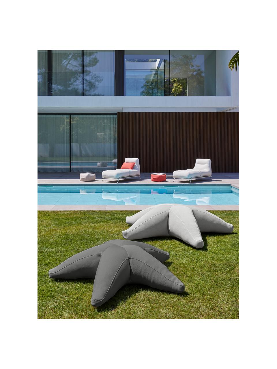 Grote outdoor zitzak Starfish, handgemaakt, Bekleding: 70% PAN + 30% PES, waterd, Donkergrijs, B 145 x L 145 cm