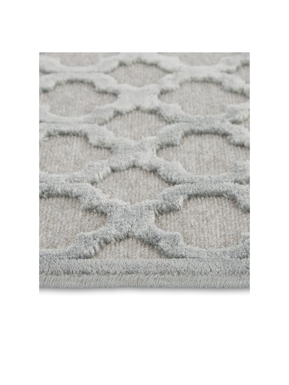 Tapis de couloir en viscose gris Bryon, Gris, larg. 80 x long. 250 cm