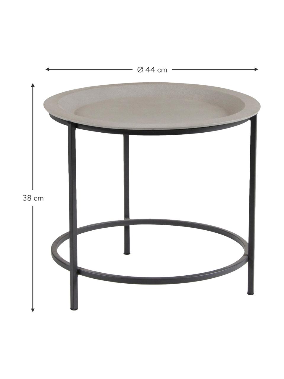 Stolik pomocniczy ze zdejmowaną tacą Cizur, Aluminium powlekane, Antracytowy, szary, Ø 44 x W 38 cm