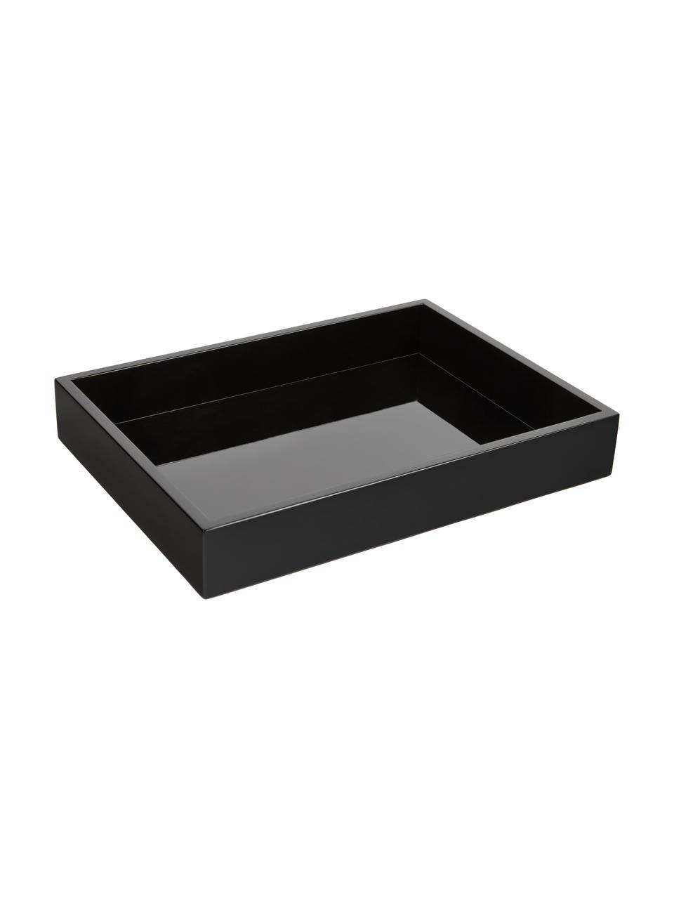 Plateau haute brillance Hayley, Noir, larg. 50 x prof. 35 cm