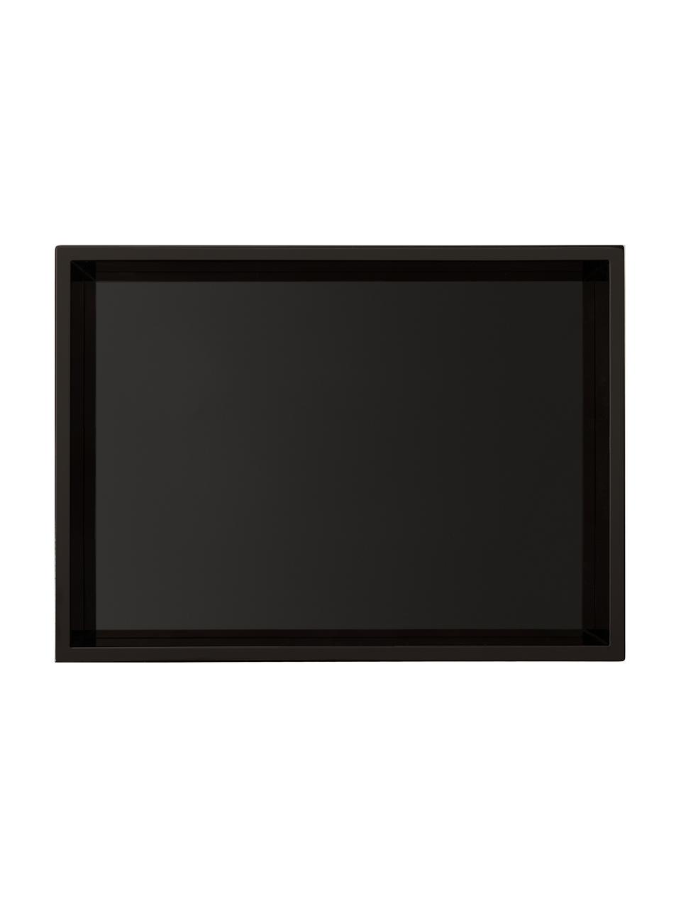 Bandeja brillante Hayley, Bandeja: tablero de fibras de dens, Reverso: terciopelo, Negro, An 50 x F 35 cm