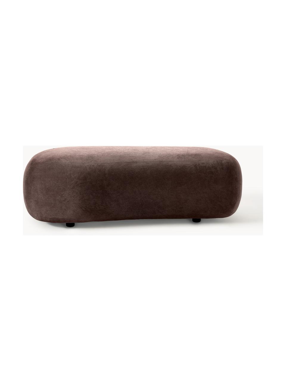Panca curva Alba, Rivestimento: 97% poliestere, 3% nylon , Struttura: legno massiccio di abete , Piedini: plastica, Tessuto marrone scuro, Larg. 130 x Prof. 62 cm