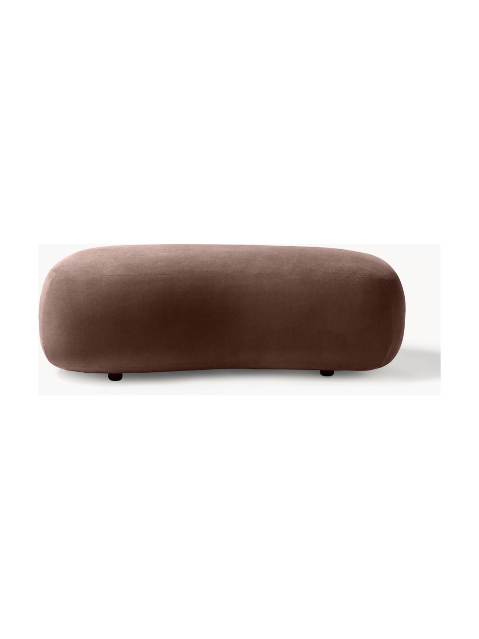 Puf reposapiés Alba, Tapizado: 97% poliéster, 3% nylon A, Estructura: madera de abeto maciza, m, Patas: plástico Este producto es, Tejido marrón oscuro, An 130 x F 62 cm