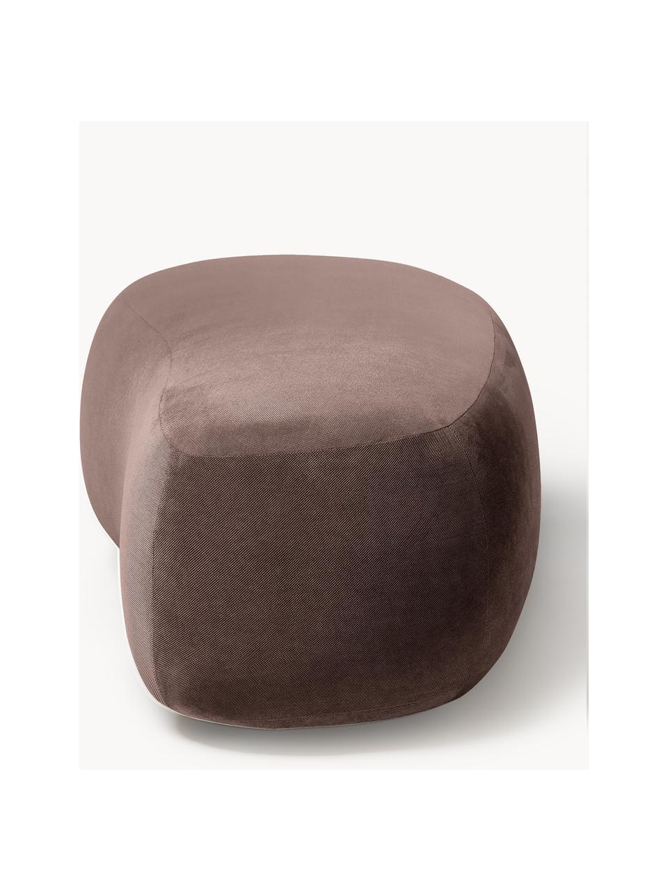 Hocker Alba, Bezug: 97% Polyester, 3% Nylon D, Gestell: Massives Fichtenholz, Bir, Füße: Kunststoff Dieses Produkt, Webstoff Dunkelbraun, B 130 x T 62 cm