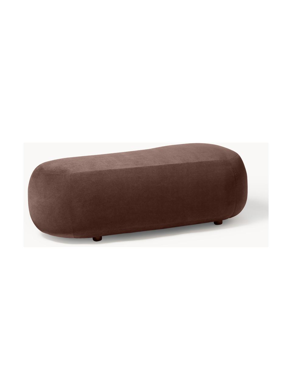 Pouf Alba, Rivestimento: 97% poliestere, 3% nylon , Struttura: legno di abete massiccio,, Piedini: plastica Questo prodotto , Tessuto marrone scuro, Larg. 130 x Prof. 62 cm