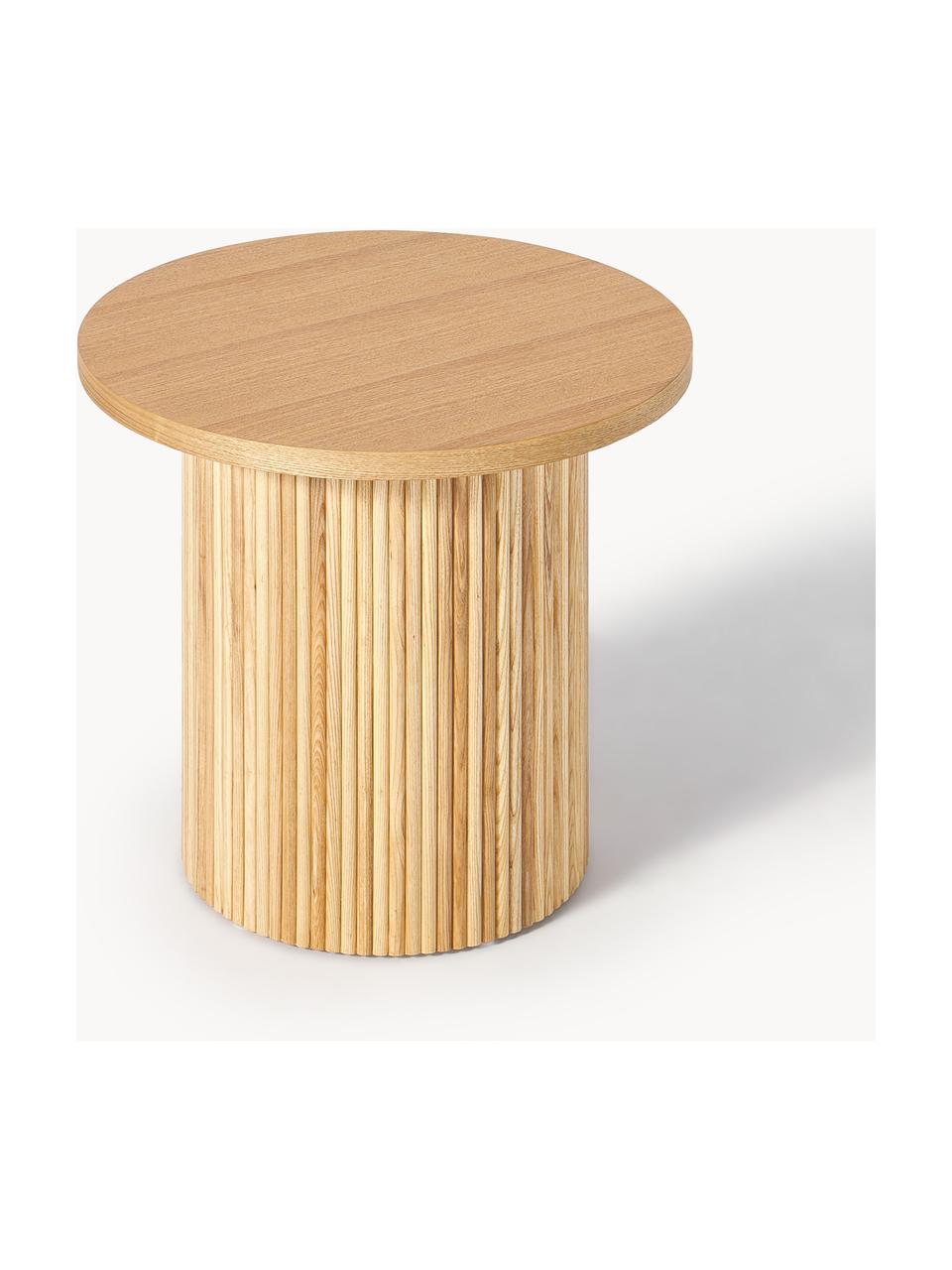 Kulatý dřevěný odkládací stolek Nele, Dřevo, Ø 60 cm, V 51 cm