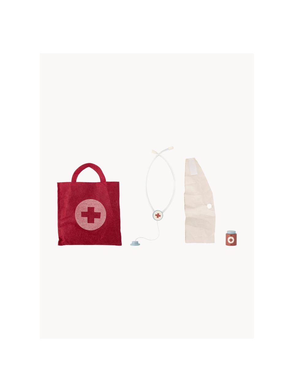 Speelgoed Elliott voor kleine dokters, set van 6, Lotushout, FSC-gecertificeerd, stof, Rood, meerkleurig, B 16 x L 25 cm