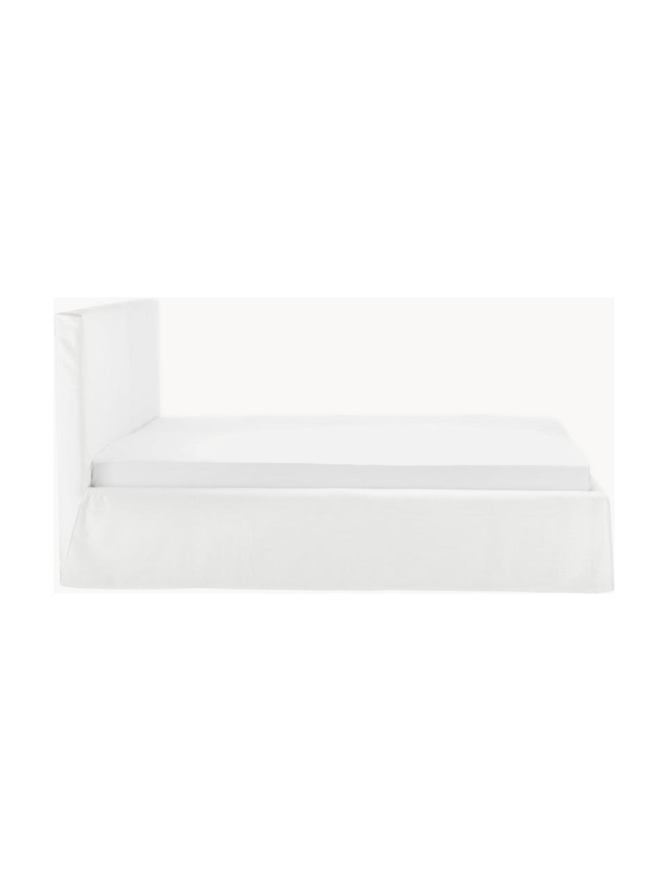 Čalúnená posteľ s úložným priestorom Feather, Biela, Š 160 x D 200 cm
