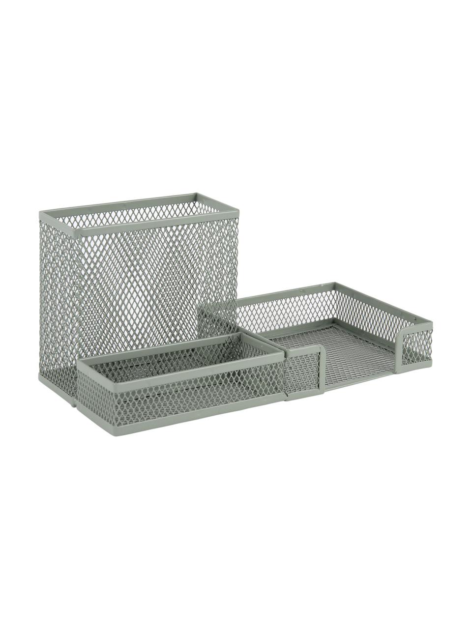 Büro-Organizer Essentials in Graugrün, Metall, beschichtet, Graugrün, B 22 x T 10 cm